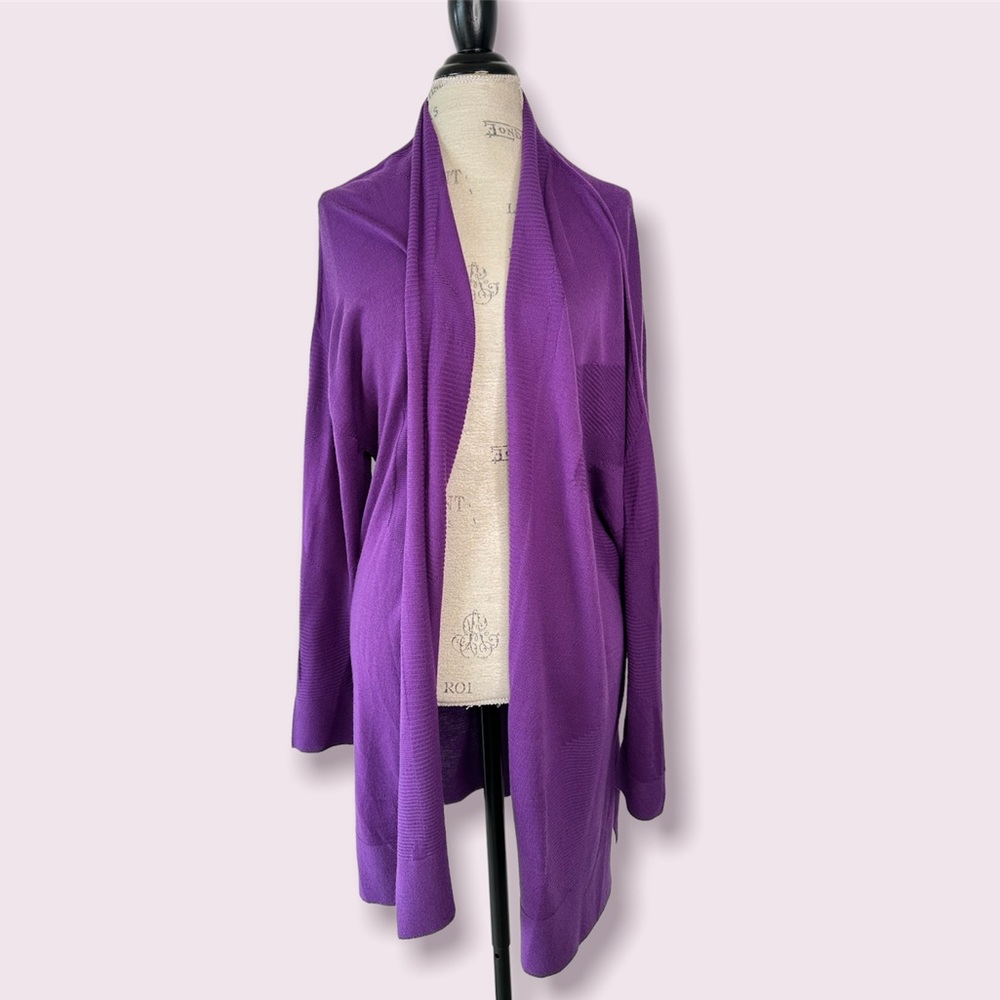 Marina Rinaldi Purple Lightweight Designer Cardigan Large